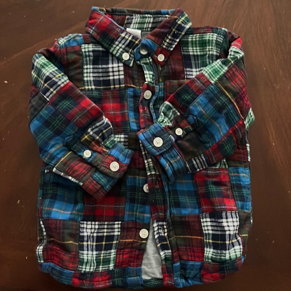 Baby gap flannel button down jacket with lining